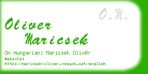 oliver maricsek business card